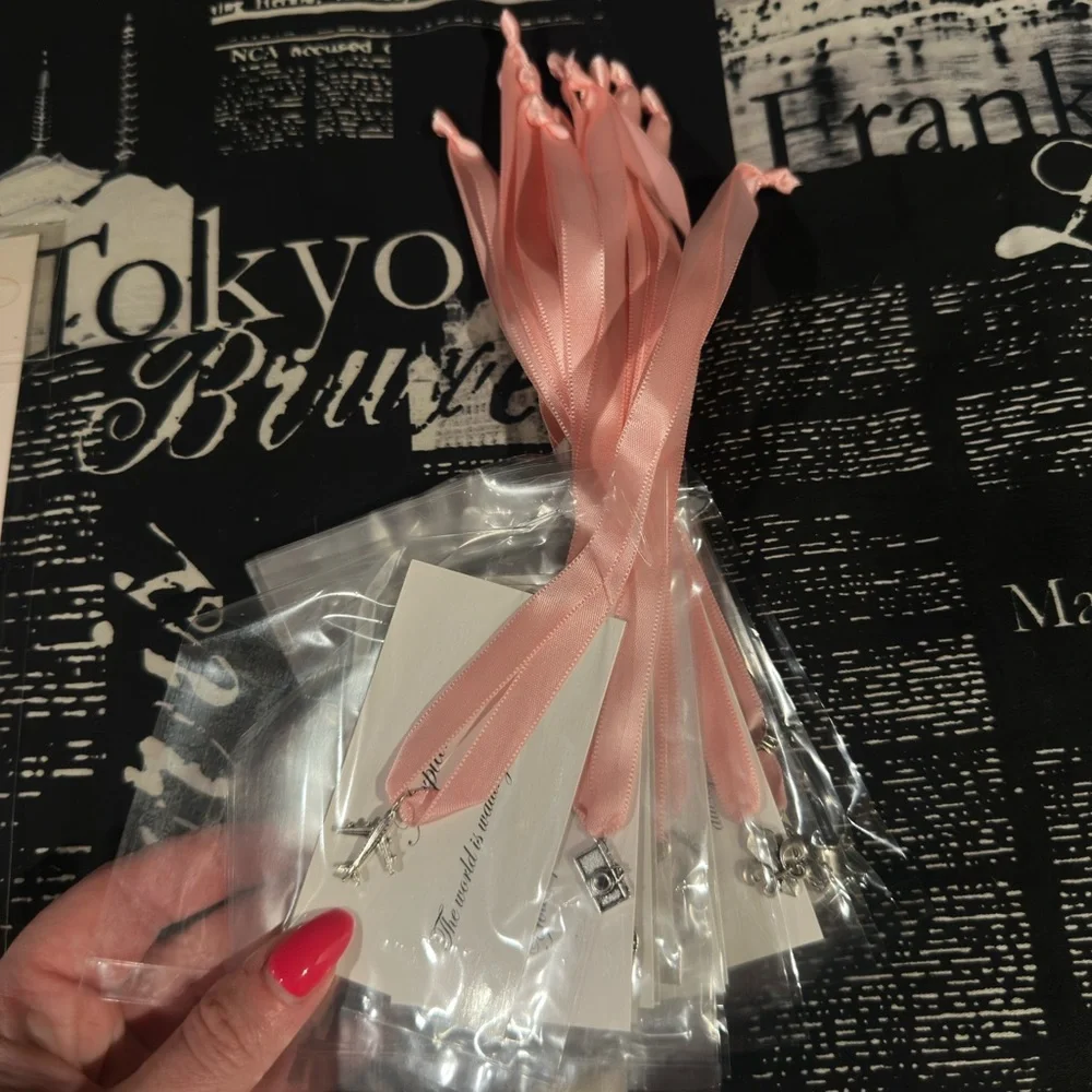 Pink and Gold Party Cake Topper with metal cake pulls